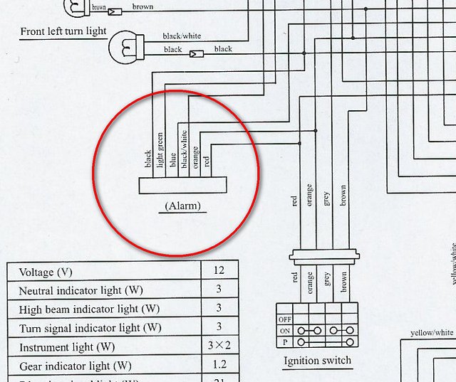 配線図のALARM 配線図のALARM